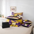 thumbnail image 6 of jejeloiu Ruby Football Sport 7-Piece Bedding Comforter Set,Purple Yellow White King Bedding Sets For Boys Kids Reversible, 6 of 8