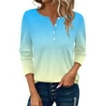thumbnail image 2 of Blue Women's Long Sleeve T-shirt, Women'S Button Long Sleeve T Shirt Round Neck Casual Tunic Top,Women's Long sleeve T-shirt XXL, 2 of 5