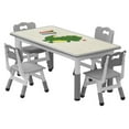 thumbnail image 1 of Kids Table and Chair Set, Toddler Table with 4 Chairs for Ages 2-10, Graffiti Desktop, Non-Slip Legs, Arts & Crafts Table, Height Adjustable, Children Activity Table for Daycare Classroom Home, 1 of 9