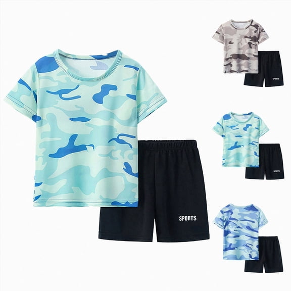 WUANDIXFA Toddler Boys Basketball Clothes for 18 24 Months 3T 4T 5T 6T 7T 8T, Summer Breathable 2 Piece Athletic Outfit Short Sleeve Shirt & Sport Shorts Set Grey,4-5 Years