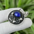thumbnail image 4 of 925 Sterling Silver Pendant For Womens, Bridesmaid Gift Pendant, Lapis Lazuli, Gemstone Pendant, Flower Christmas Gift For Her, 4 of 5
