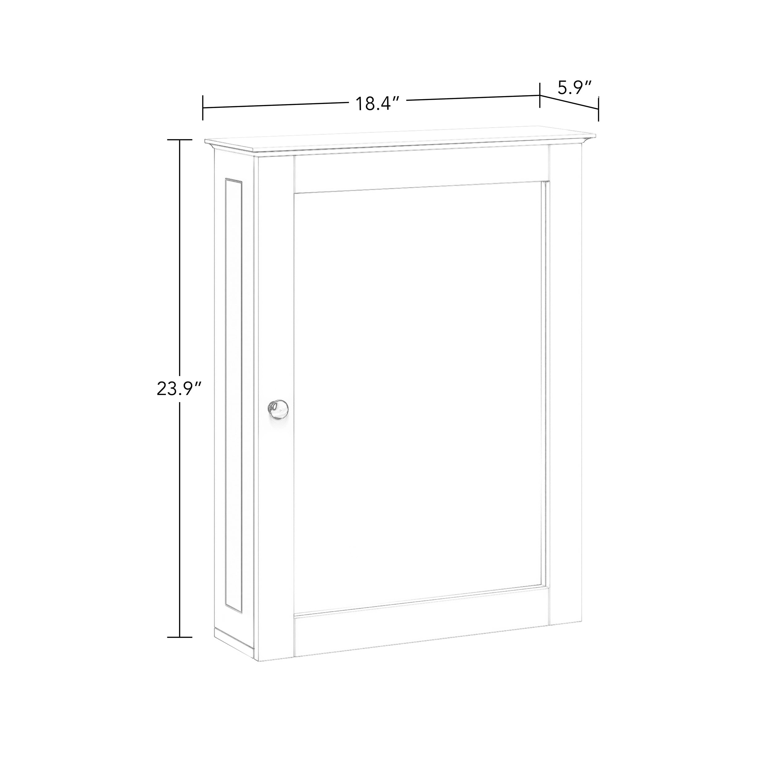 RiverRidge Ashland 1-Door Bathroom Mirror Wall Mount Storage Medicine Cabinet - White