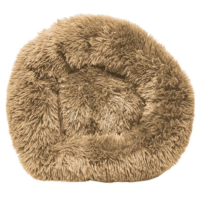 Pet Life PB111BGLG Nestler High-Grade Plush & Soft Rounded Dog Bed, Khaki - Large