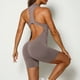 thumbnail image 2 of Body con espalda en V, monos con cremallera, pantalones cortos de Yoga y baile, trajes de una pieza, ropa deportiva para mujer, ropa deportiva para gimnasio, ropa de entrenamiento, 2 of 5