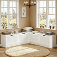 thumbnail image 5 of L-Shaped Shoe Bench, Corner Breakfast Nook Bench With Storage Space, Wooden Nook Chest For Living Room, Bedroom, 5 of 11