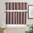 thumbnail image 2 of Blue Grey Stripes Kitchen Curtains, Simple Striped Lines Minimalist Modern 3-Piece Kitchen Curtain Valance and Tiers Set 24 Inch Length, Rod Pocket Half Window Curtains for Cafe Living Room Bathroom, 2 of 5