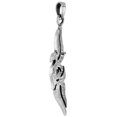 thumbnail image 2 of Large 2 1/4 inch Sterling Silver Tribal Lines Pendant for Men Diamond-Cut Oxidized finish NO Chain, 2 of 3