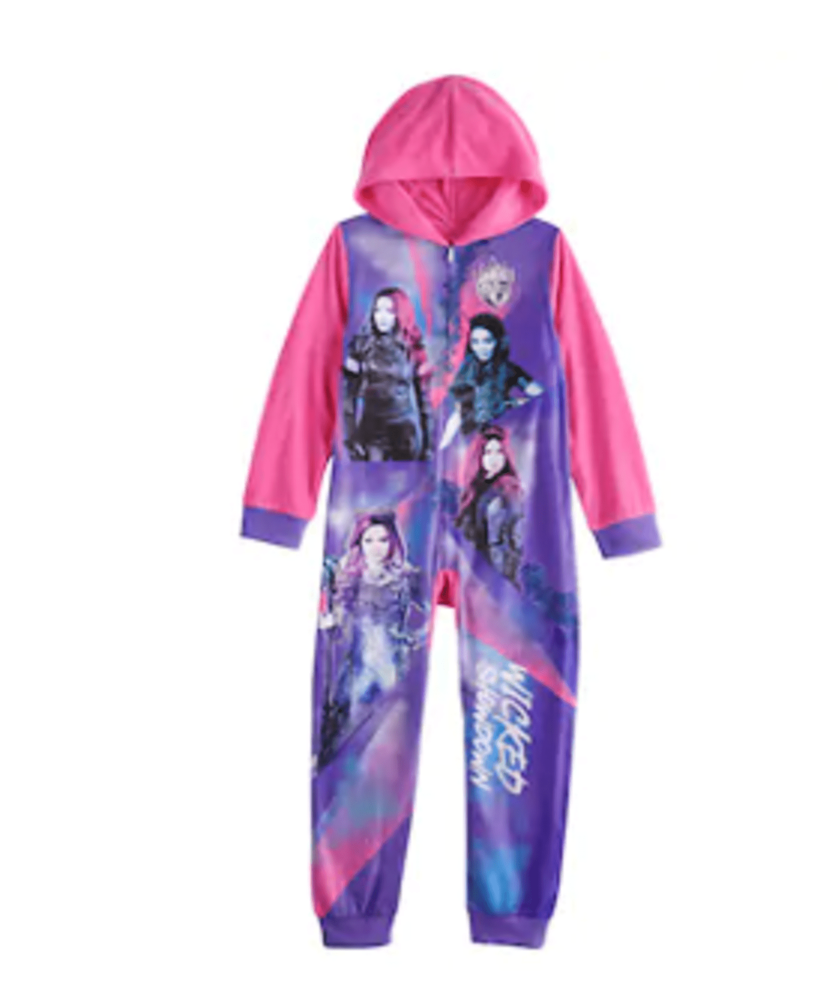 Disney's Descendants One-Piece Hooded Fleece Footless Pajamas - Size 6 - Walmart.com - Walmart.com