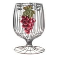 Vintage Decorative Metal Wire Goblet Shaped Freestanding Wine Bottle and Cork Holder