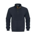 thumbnail image 2 of GuangCheng Men's Fleece Pullover Sweatshirt with Elbow Patches,Half Zip Placket,Casual Warm Tops,Baggy Fit Tops,Navy,Size L, 2 of 9