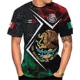 thumbnail image 2 of Custom Mexico Shirts Personalized Name Mexican 3D Flag Shirt for Men Women Aztec Unisex Short Sleeves US Eagle Pride Camisas (Polyester, Q6) (Sweatshirt, S), 2 of 9