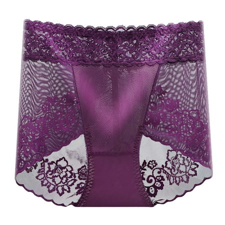 Bigersell Plus Size Cotton Underwear for Women Clearance Women s Cotton Underwear Boyshort Thongs Panty Style P-943 Cotton Plus Size Panties Ladies Thongs Briefs Mid Waist Women s Panties Purple L