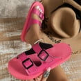 thumbnail image 3 of Mepaouo Women's Sandals Comfortable Beach Slippers Waterproof Flat Slides Walking Hiking Footbed Shoes, 3 of 6