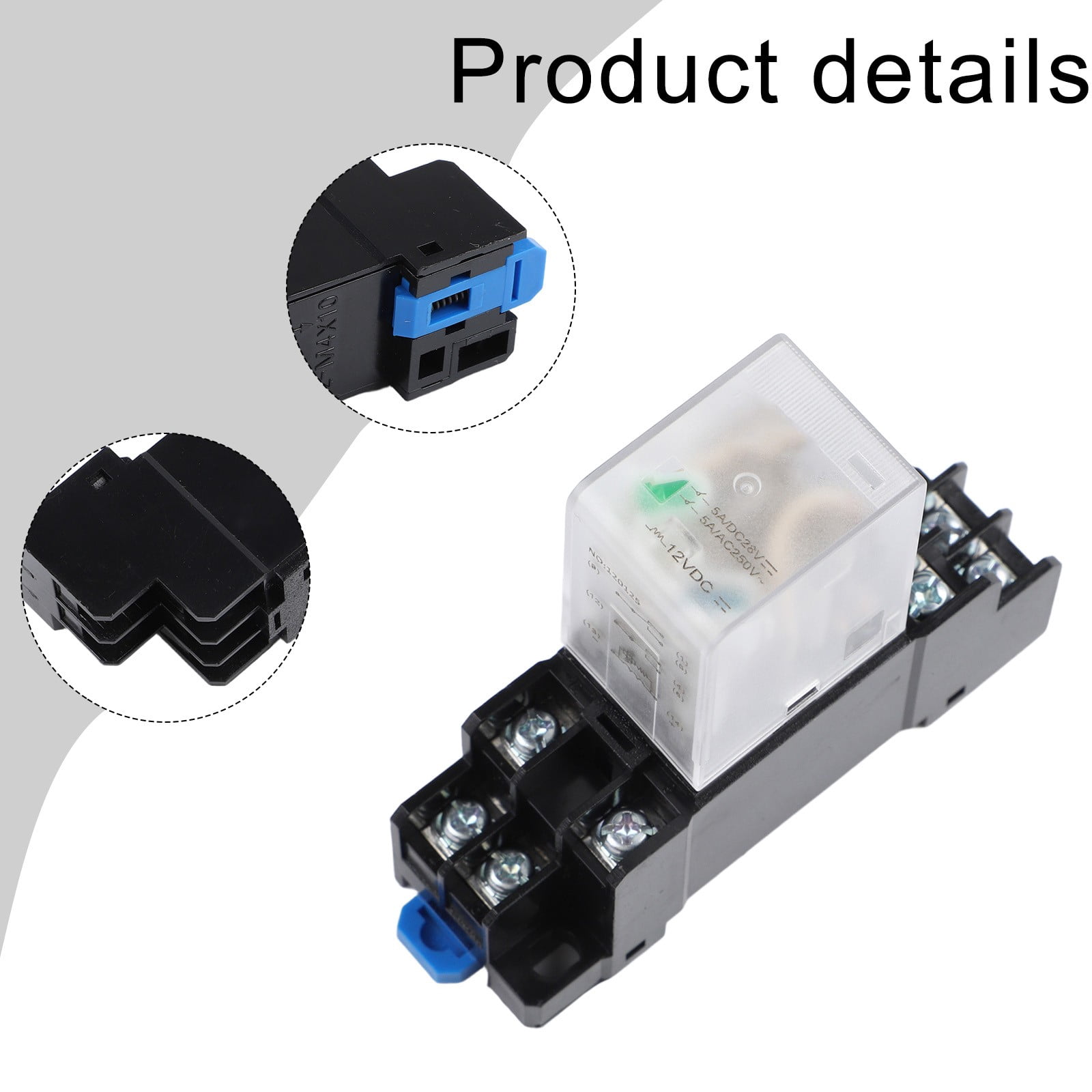 3PC DC 12V Coil 8Pin DPDT 35mm DIN Rail Electromagnetic Power Relay + Socket