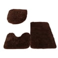 thumbnail image 4 of Moyic 3 uds PU textura fuerte absorción de agua juego de alfombrillas para baño alfombras cubierta alfombra café Type2 NO2, 4 of 6