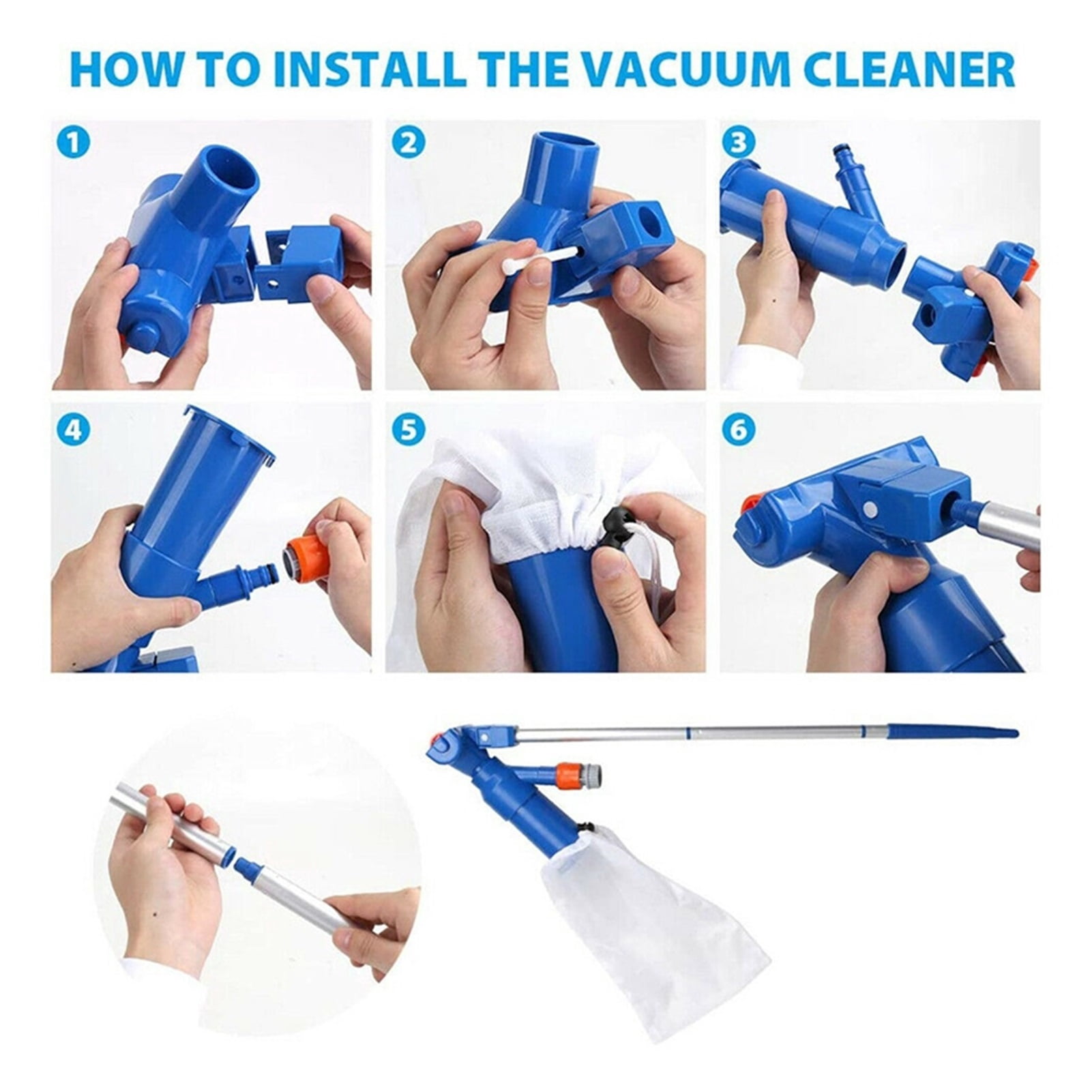 Pool Vacuum Cleaner Swimming Pool Vacuum Connector Inlet Portable Detachable Cleaning Tool ,Great Suction Power