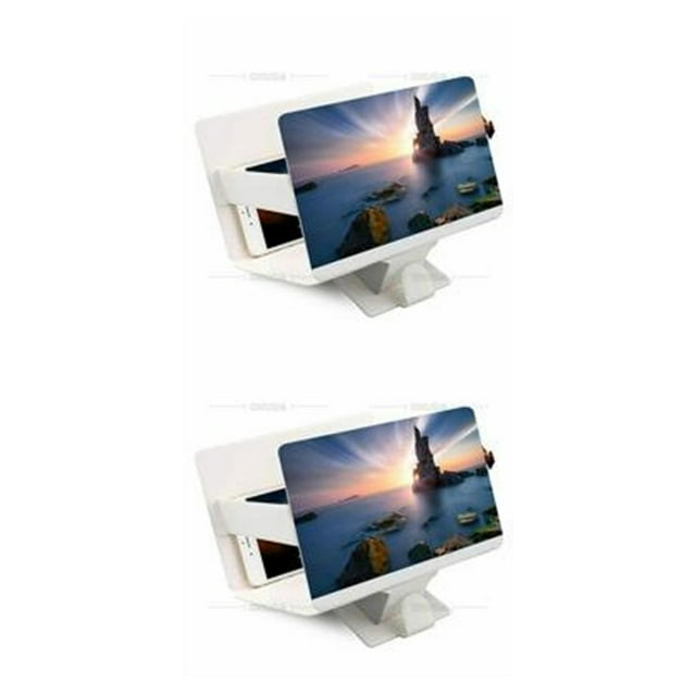 stanreset Screen Magnifier Folded Phone for Amplifier Bracket Portable Universal Phone Enlarger Stand, White white 2Set