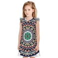 thumbnail image 1 of Balery Colorful With Blue Oriental Camisón de princesa para niñas, pijama de algodón con mangas abullonadas, suave y bonito.-Small, 1 of 6