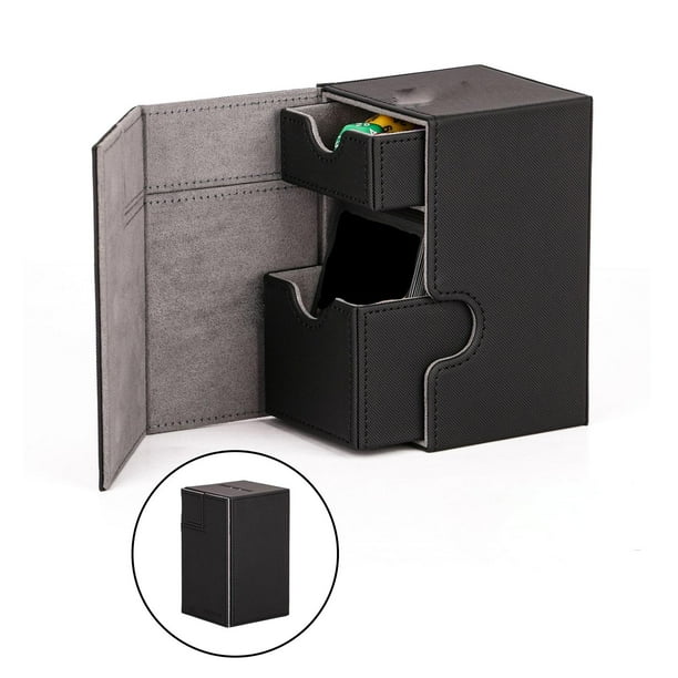Caja de almacenamiento para tarjetas de juego Negro Hugo Caja de almacenamiento de tarjetas