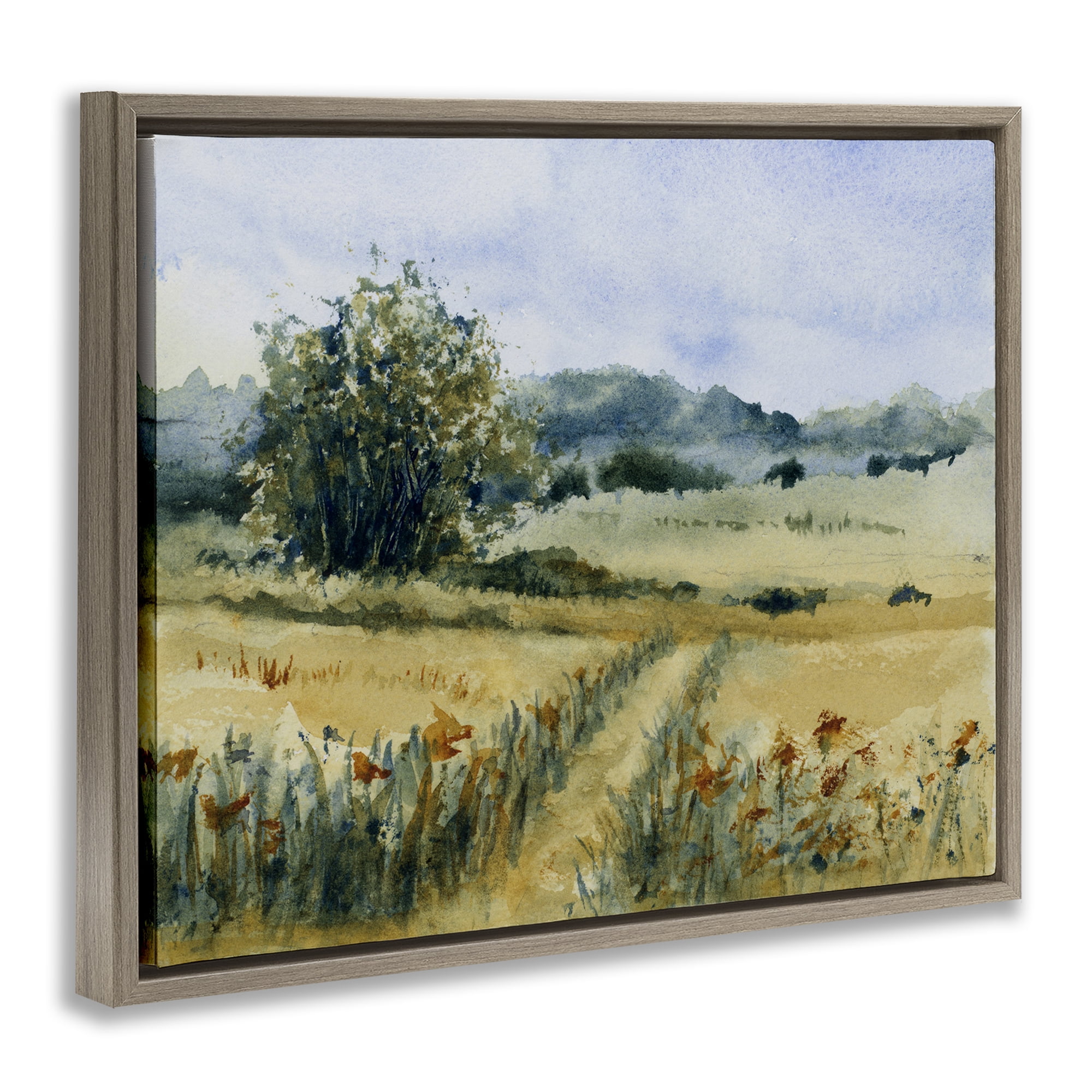 Stupell Industries Heart of the Country Landscape & Nature Painting Brown Floater Framed Canvas Art Print Wall Art, 31 x 25