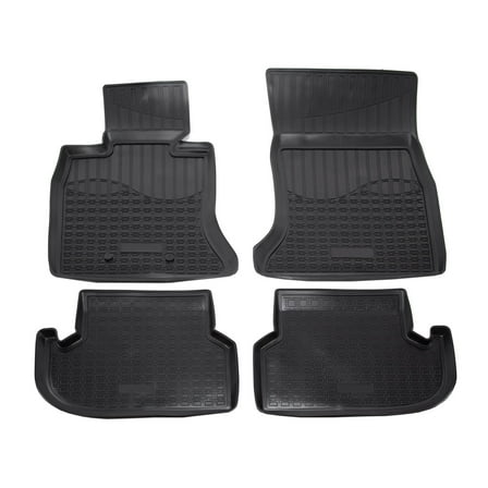 3D Floor Mats for 2011-2016 BMW 5-Series F10/F11 Heavy Duty, Custom Fit, All Weather Floor Liner Front & 2nd Row Full Set Rubber, Black