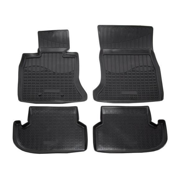 3D Floor Mats for 2011-2016 BMW 5-Series F10/F11 Heavy Duty, Custom Fit, All Weather Floor Liner Front & 2nd Row Full Set Rubber, Black