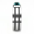 thumbnail image 3 of High polished (no plating) Stainless Steel Ring with Top Grade Crystal in Blue Zircon for Women Blue Zircon Stone Color Style TK3291 Size 14, 3 of 3