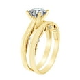 thumbnail image 2 of AFFY 1.01 Carat Round Shape Moissanite & Natural Diamond Bridal Ring Set 14K Solid Yellow Gold Ring Size-6.5, 2 of 2
