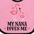 thumbnail image 4 of Inktastic Nana Loves Me Girl Flamingo Girls Baby Bib, 4 of 4