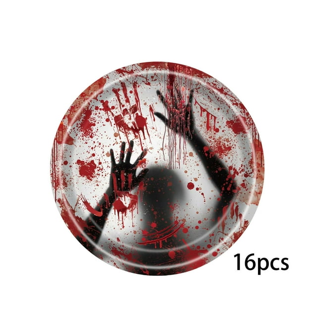 Antqov Halloween Party Tableware Set Disposable Scary Party Tablecloth Halloween Theme Party, Halloween Party Decorations