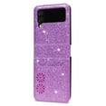 thumbnail image 2 of Phone Case for Samsung Galaxy Z Flip 5 Wallet Cover, Magnetic Closure Folio [Credit Card Holder] Bling Glitter PU Leather Shockproof Lightweight Cell Accessories Women,Purple, 2 of 10