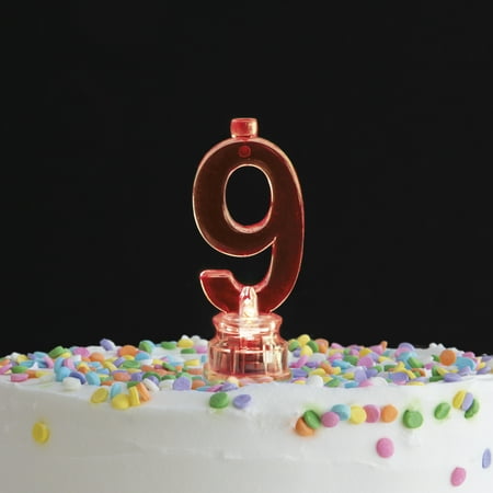 Multicolor Number 9 Flashing Birthday Candle Holder and Candles Set, 5 Pieces, by Way To Celebrate