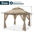 thumbnail image 2 of MASTERCANOPY 13 x 13ft Pop-up Gazebo Outdoor Canopy Tent with Mesh Walls, Khaki, 2 of 7