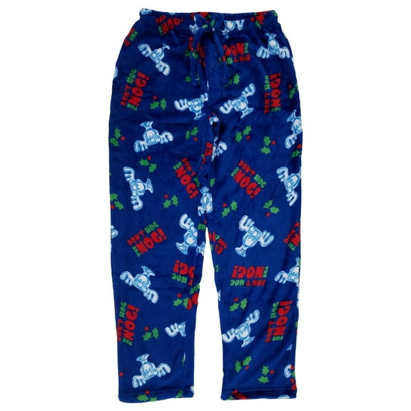 National Lampoons Christmas Vacation Mens Blue Fleece Pajama Bottoms Medium