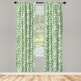 thumbnail image 2 of Ambesonne Floral 4-Panel Curtains, Modern Grunge Summer Petals, 56"x63", Shamrock Green Black, 2 of 4