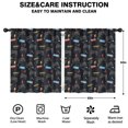 thumbnail image 2 of Blackout Kids Curtains,Black Controllers Games Labels Black Pattern Childrens Insulated Curtains Set Of 2,Bedroom Essentials,Toddler Room Decor 52"x63", 2 of 5