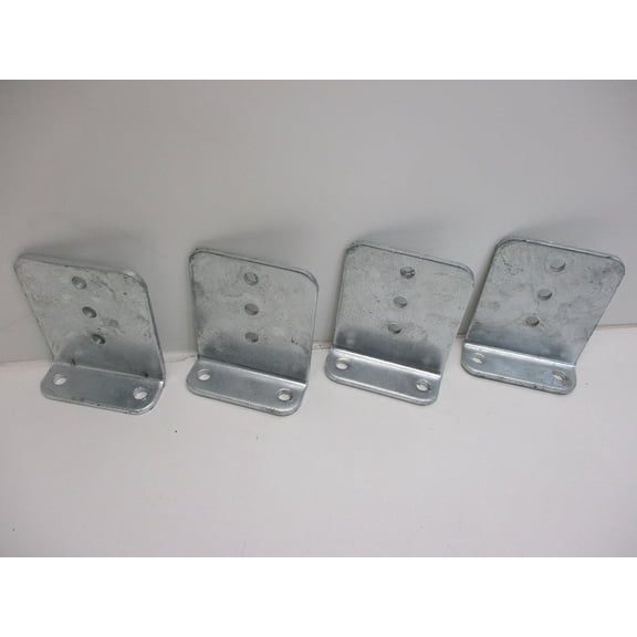 (4) Vertical Pontoon Boat Trailer Bunk Bolster L Brackets  / 5" by 6" Galvanized