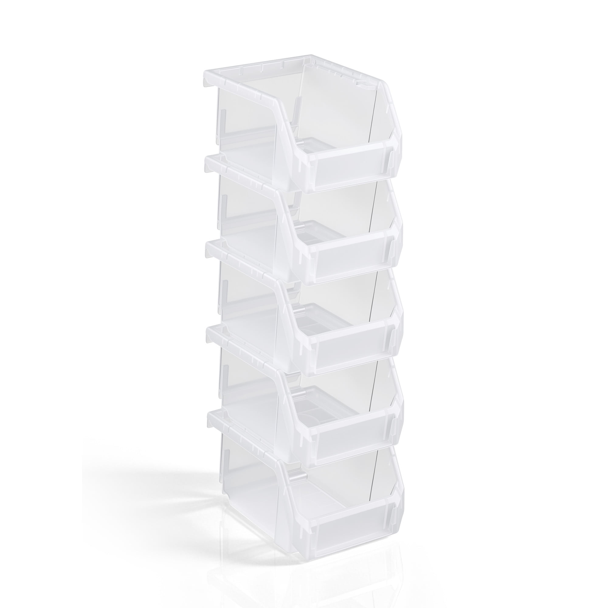 Sorbus Extra Small Open Front Stackable Storage Bins, Closet & Wardrobe Organizer, Clear, 5 Pack