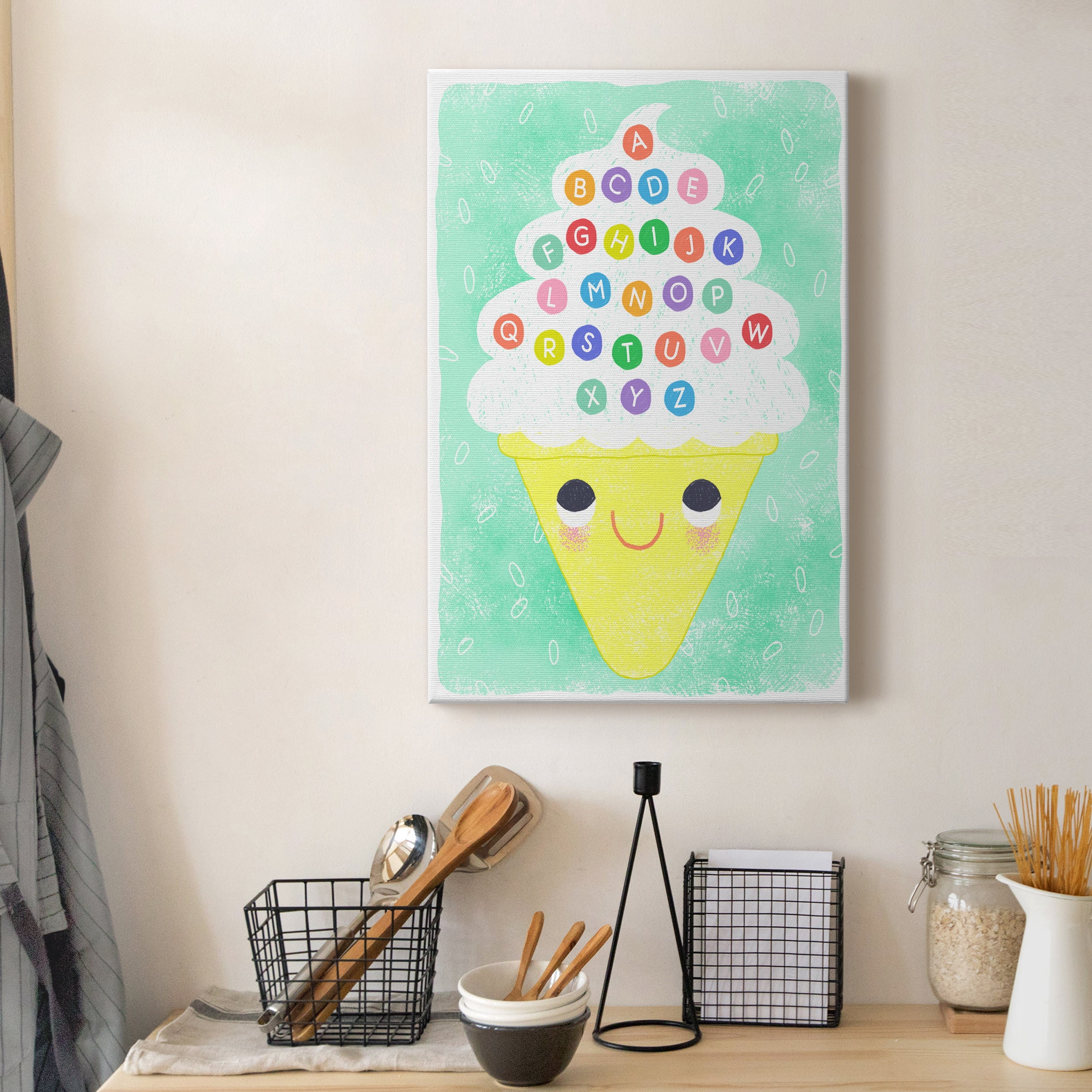 Ice Cream Alphabet Premium Gallery Wrapped Canvas - Ready to Hang - 40 x 60