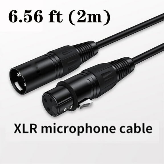 6.56 ft (2m) XLR Male to Female Microphone Cable Balanced 3 Pin Mic Connector Extension Cord