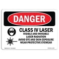 thumbnail image 1 of SignMission OS-DS-A-1218-L-1419 12 x 18 in. OSHA Danger Sign - Class IV Laser Visible & Invisible, 1 of 1