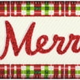 thumbnail image 3 of HOMEFORD Merry Christmas Plaid Edge Satin Wired Ribbon, 2-1/2-inch, 10-yard, Ivory, 3 of 3
