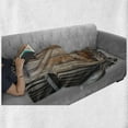 thumbnail image 5 of Antique Soft Flannel Fleece Blanket, Rustic Antique Wooden Door Exterior Facades Rural Barn Timber Weathered Display, Cozy Plush for Indoor and Outdoor Use, 50" x 70", Brown Orange, by Ambesonne, 5 of 5