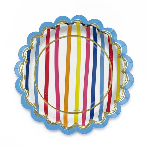 Packed Party 'Seeing Stripes' 9" Round Paper Dinner Plates 10 Ct