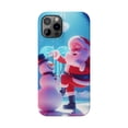 thumbnail image 2 of Christmas Frosty and Santa Claus Apple iPhone Cases Slim Fit Glossy Finish, 2 of 3