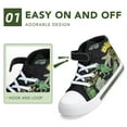 thumbnail image 2 of FUNCOO PLUS Toddler Boys Light Up Sneakers Boys High Top Canvas Shoes, Dinosaur, Size 3, 2 of 6