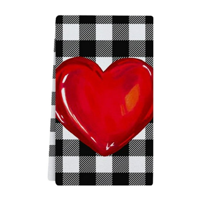 Tea Towels for Kitchen,Happy Valentines Day Kitchen Towels 23.6x15.8 Inch Drying Cloth, Tea Towel for Cooking and Baking
