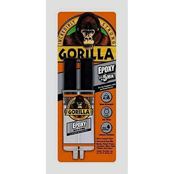 Gorilla Epoxy Adhesive Clear - High Strength, Dries Clear - .85oz