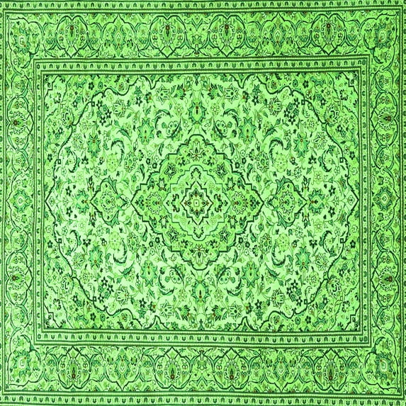 Ahgly Company Indoor Square Persian Green Traditional Area Rugs, 5' Square