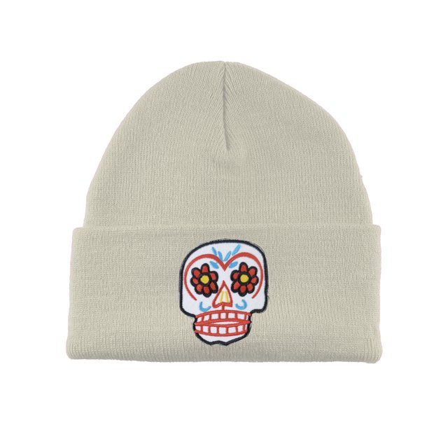 Gravity Threads Bonnet à Revers avec Patch Tête de Mort en Sucre - Blanc